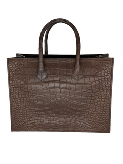 Alligator Market Tote - Chocolate Brown