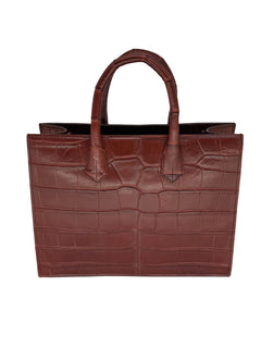 Alligator Market Tote - Burgundy