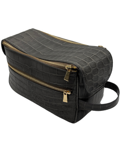 Bull & Briar Dopp Kit in Alligator in Ash Grey