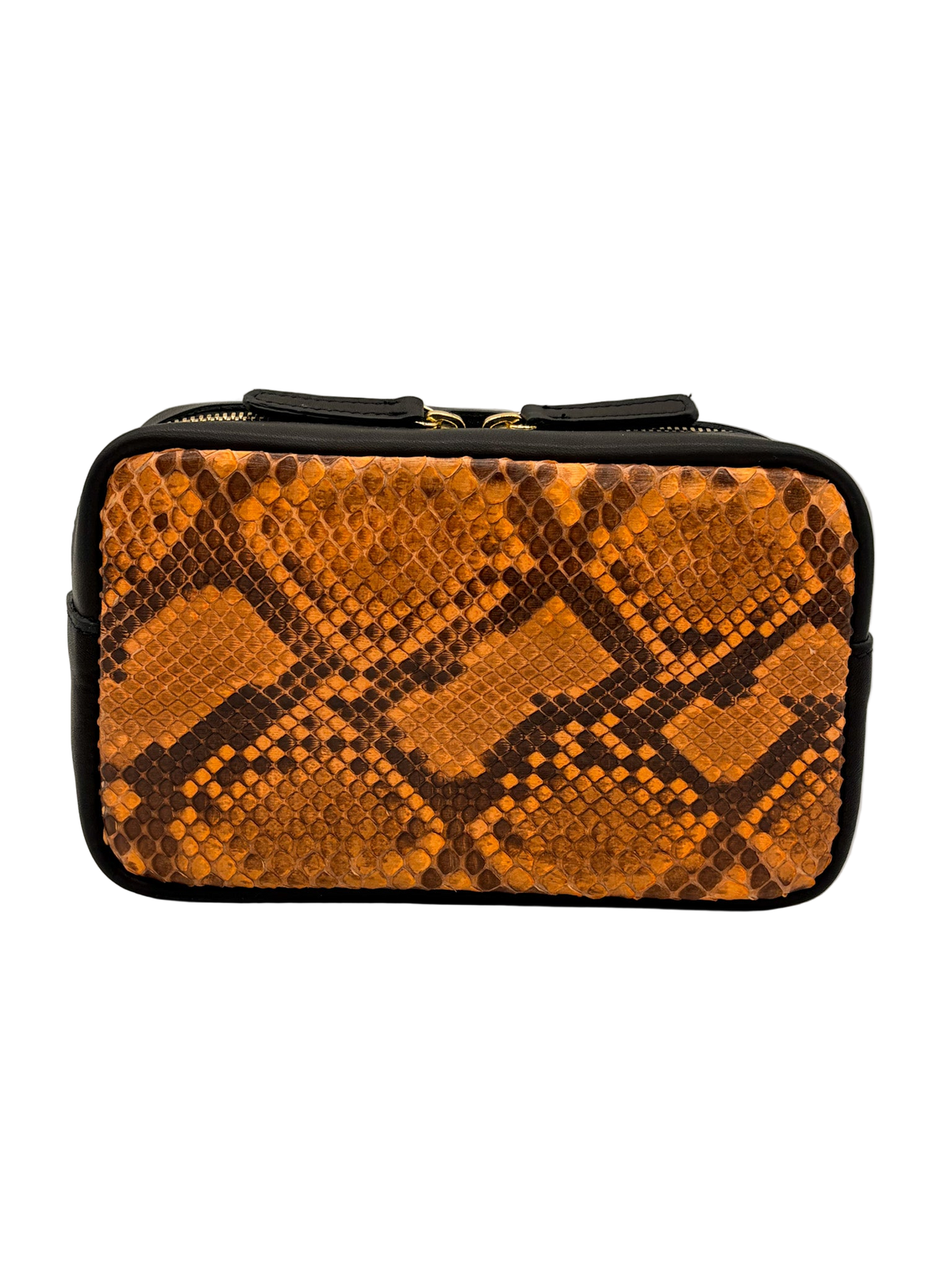 Orange Python Genuine Leather Cross Body