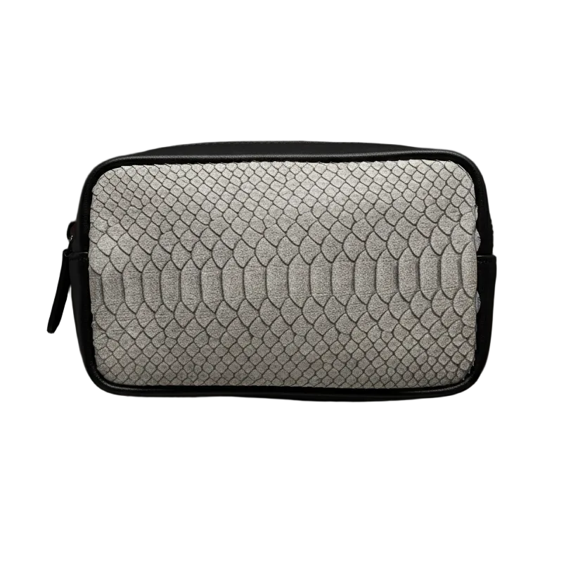 Grey Python Genuine Leather Cross Body