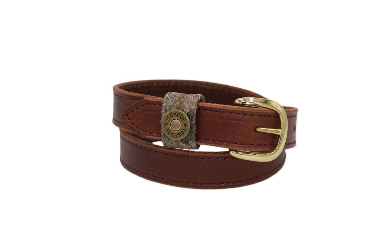 1 1/2” Medium Brown Genuine Leather Belt