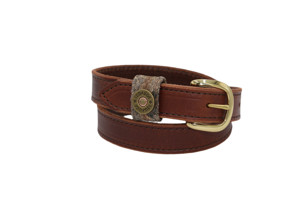1 1/2” Medium Brown Genuine Leather Belt