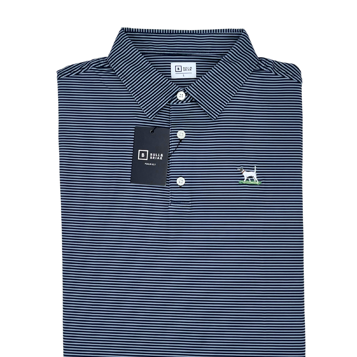 Wrinkle-Free English Pointer Polo Shirt in Navy