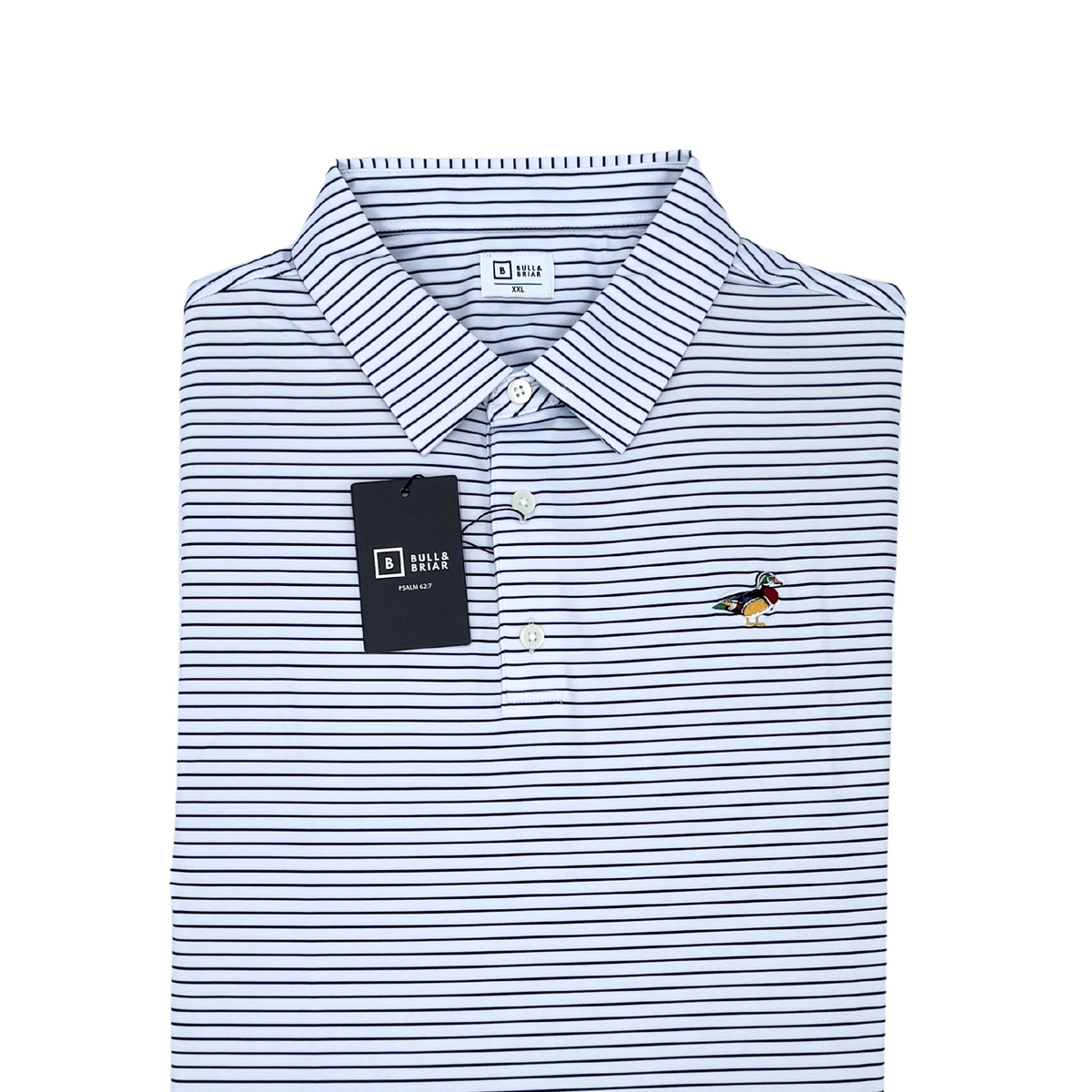 Wrinkle-Free Wood Duck Polo Shirt in White/Black