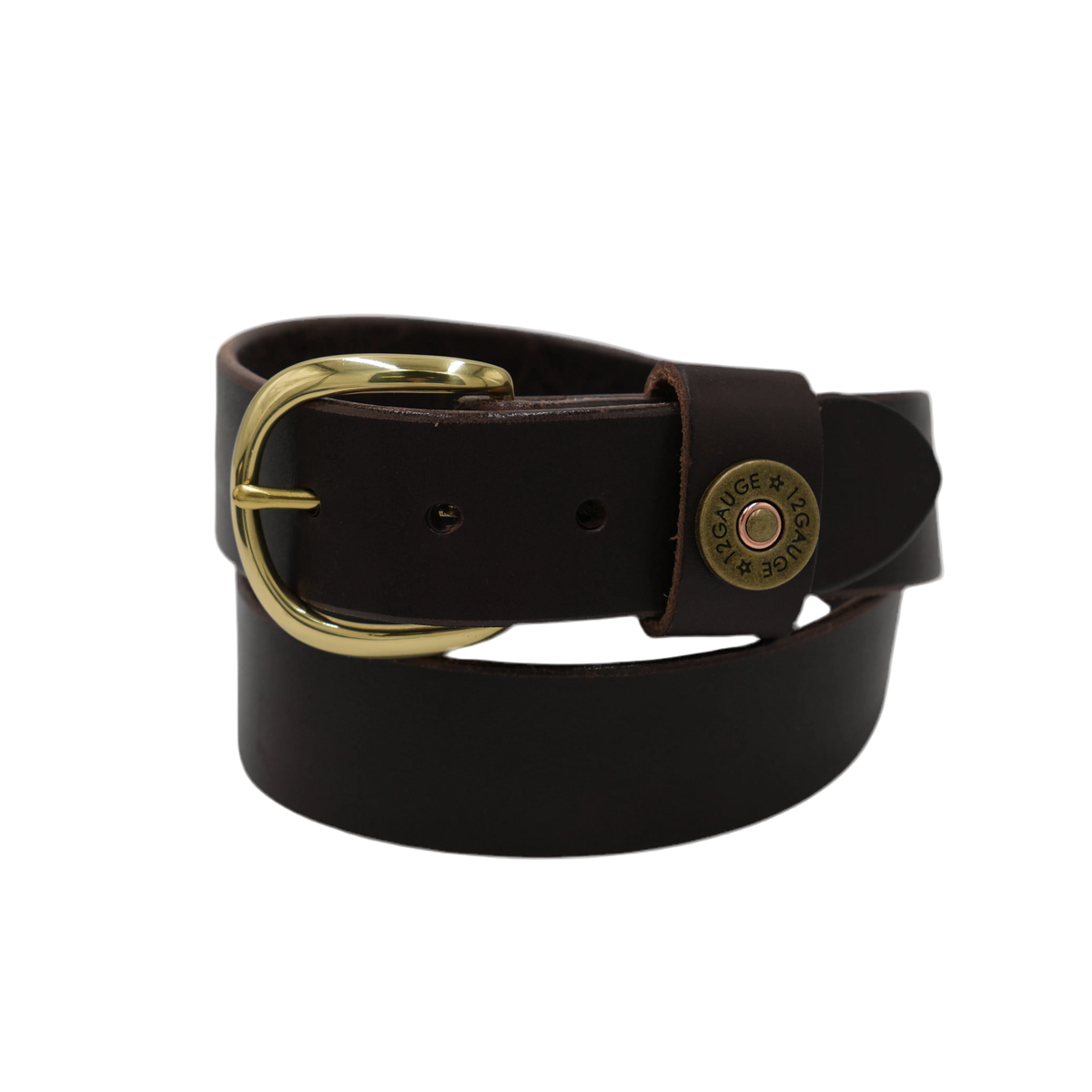 1 1/2” Dark Brown Genuine Leather Belt