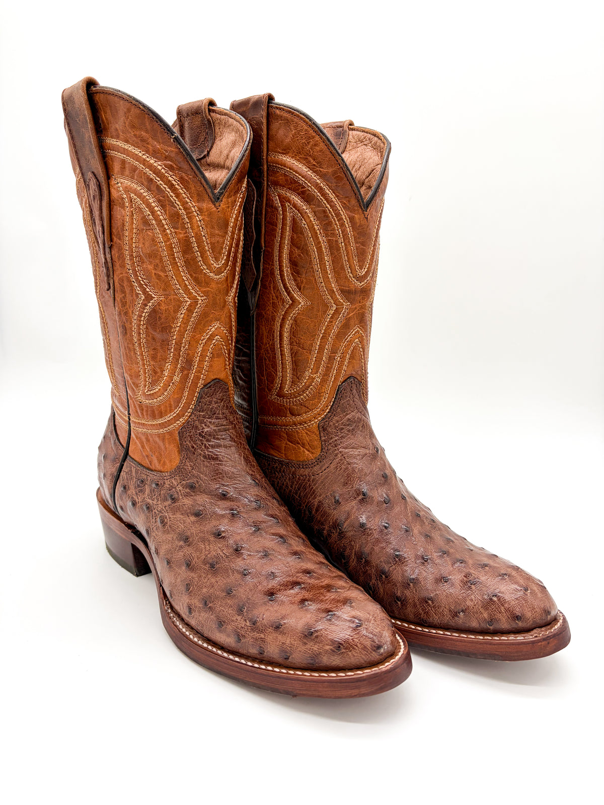 Round Toe Ostrich Boots