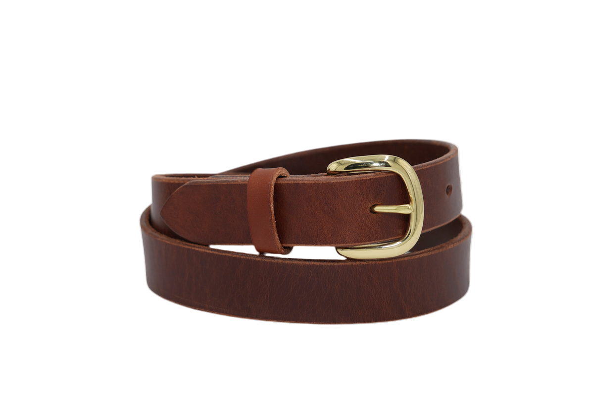 1 1/2” Medium Brown Genuine Leather Belt