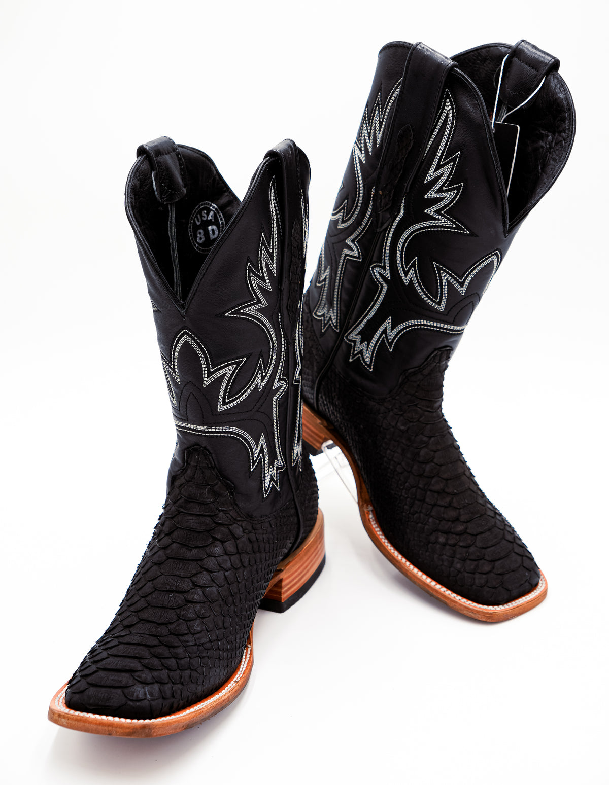 Matte Black Python Boots