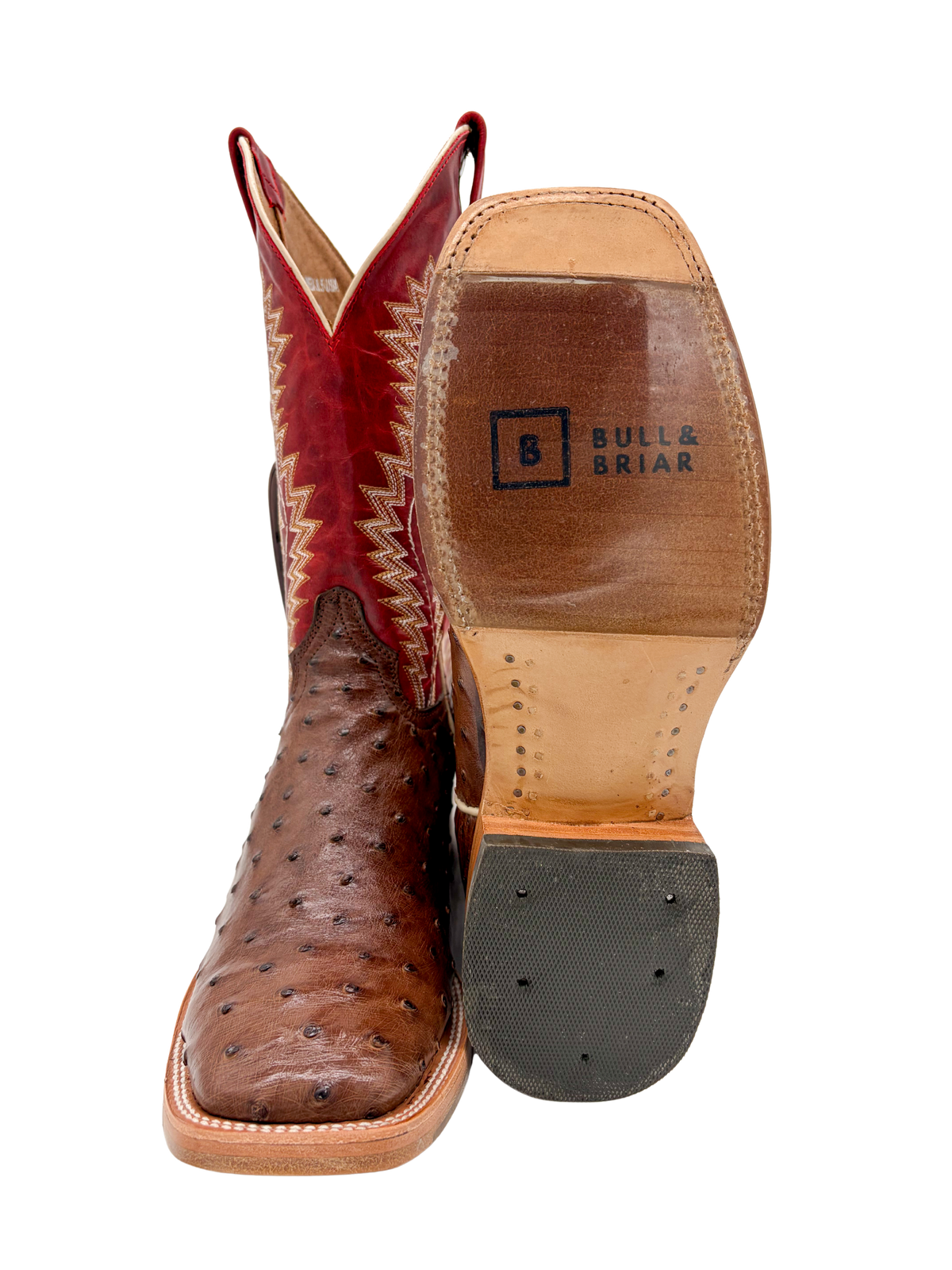 Squared Toe Ostrich Boots