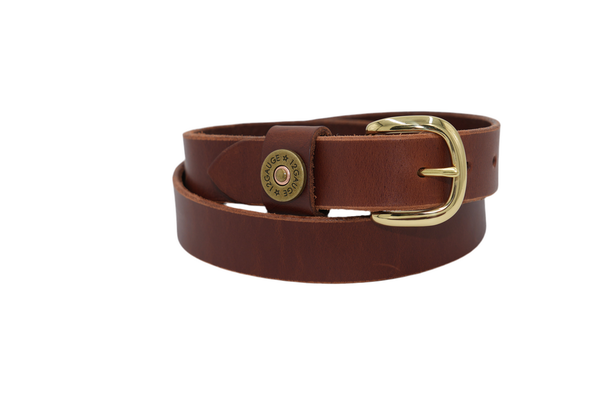 1 1/4” Medium Brown Genuine Leather Belt