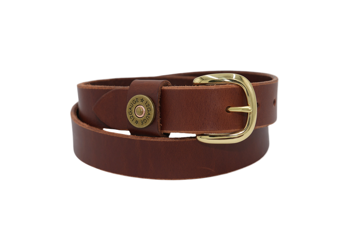1 1/4” Medium Brown Genuine Leather Belt