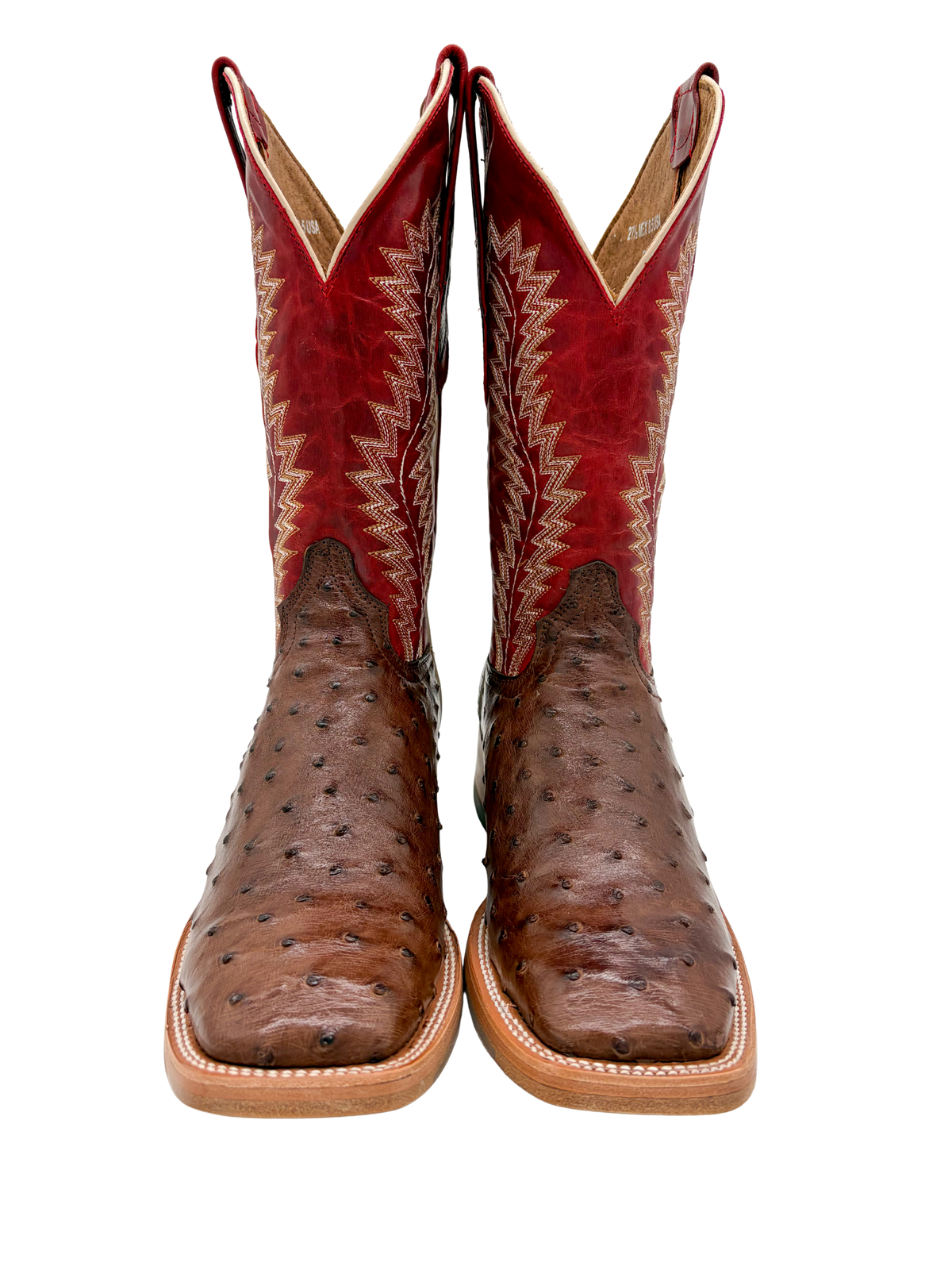 Squared Toe Ostrich Boots