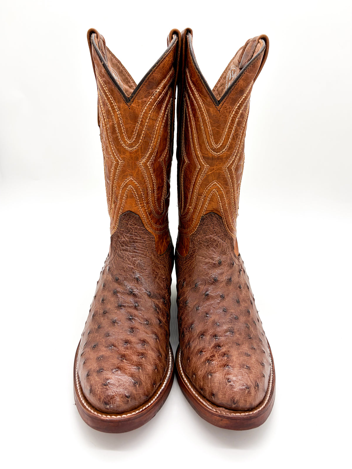 Round Toe Ostrich Boots