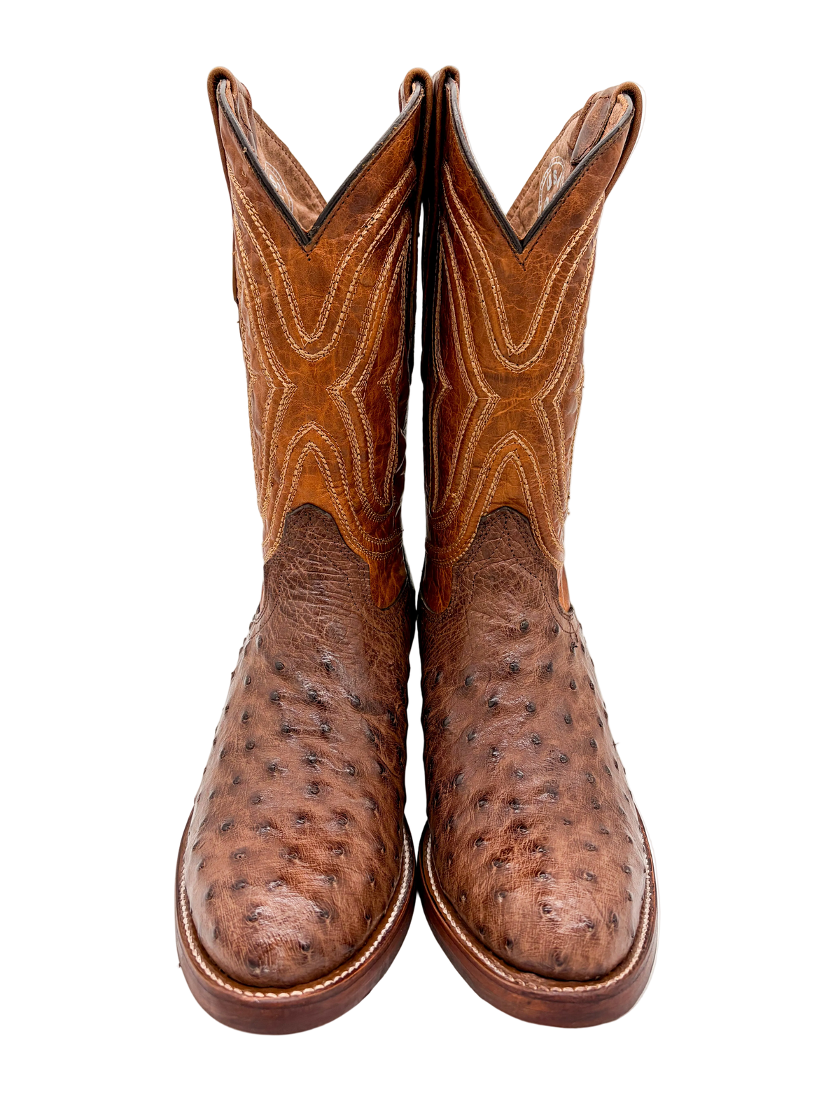 Round Toe Ostrich Boots