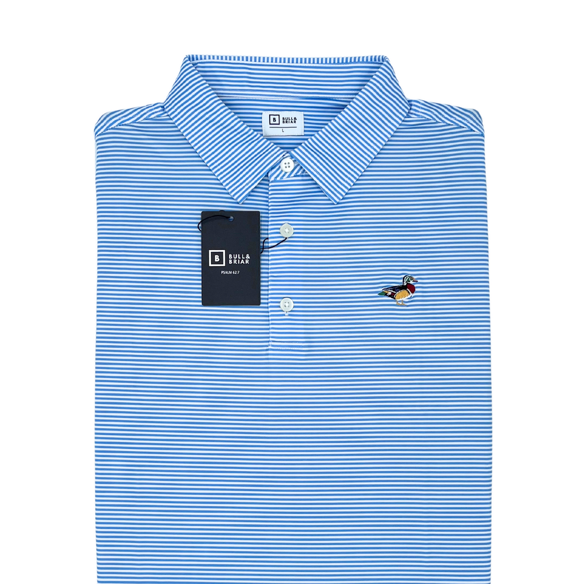 Wrinkle-Free Wood Duck Polo Shirt in Steel Blue