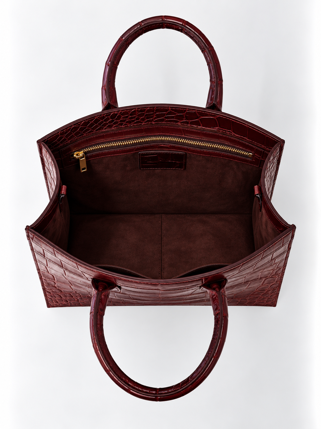 Alligator Market Tote - Burgundy