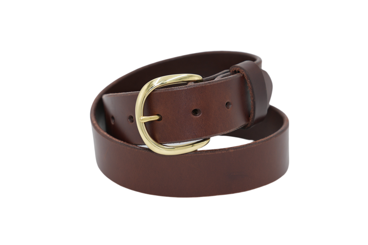 1 1/2” Hickory Brown Genuine Leather Belt