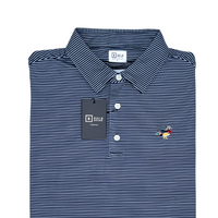 Bull &amp; Briar Wrinkle Free Youth Polo-Navy Stripe Wood Duck