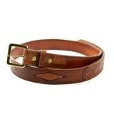 1 1/2” Belt with Cognac Genuine Alligator Diamond Inlay and Tips