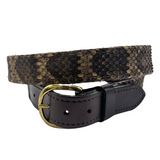 1 1/2” Eastern Diamondback Rattlesnake Belt with Bridle Leather Tips