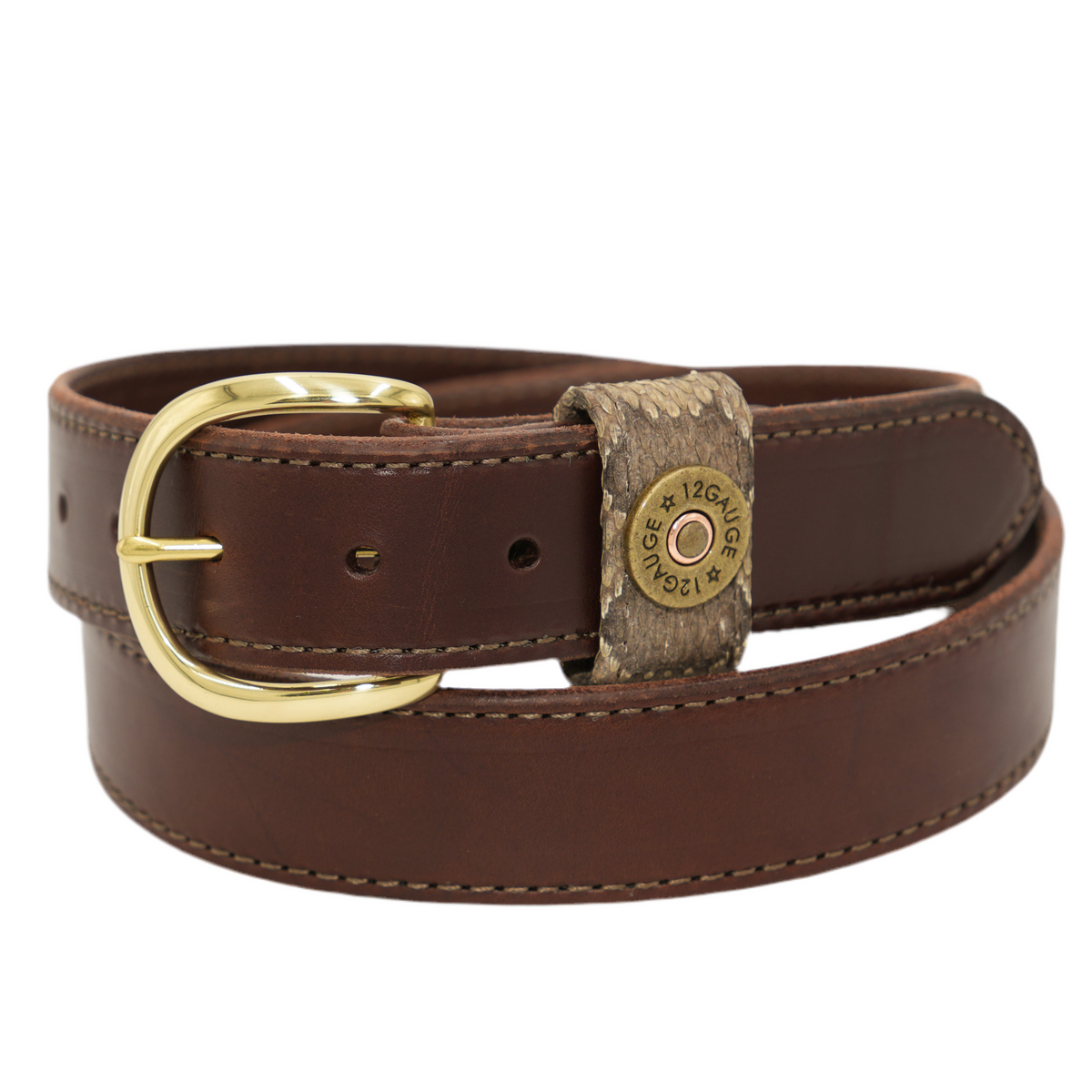 1 1/4” Hickory Brown Genuine Leather Belt