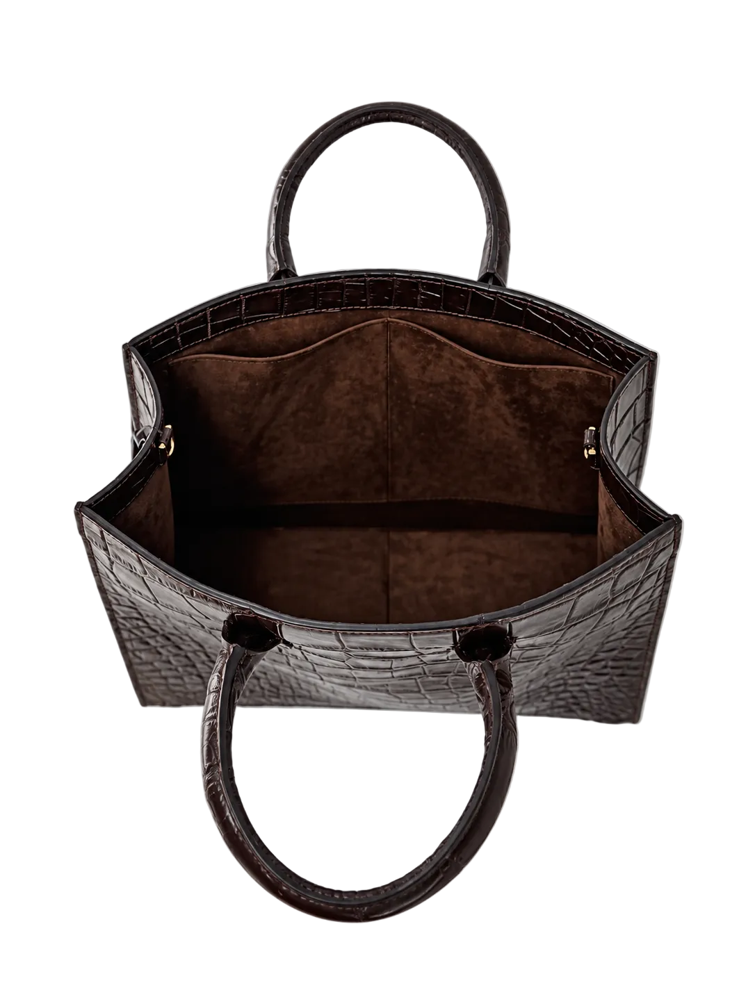 Alligator Market Tote - Dark Brown