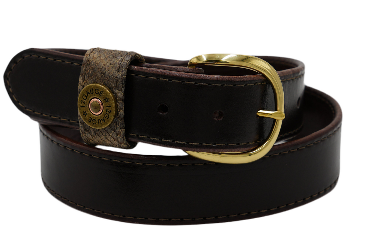 1 1/2” Dark Brown Genuine Leather Belt