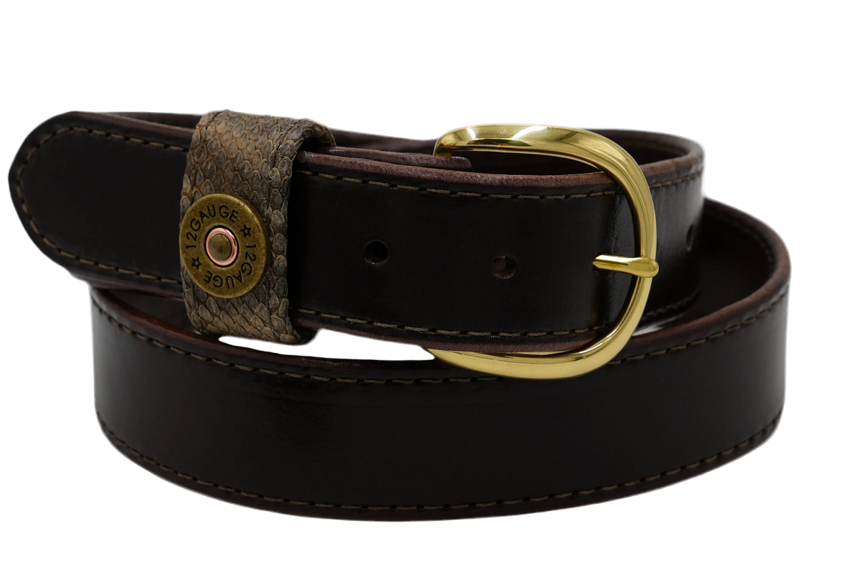 1 1/2” Dark Brown Genuine Leather Belt