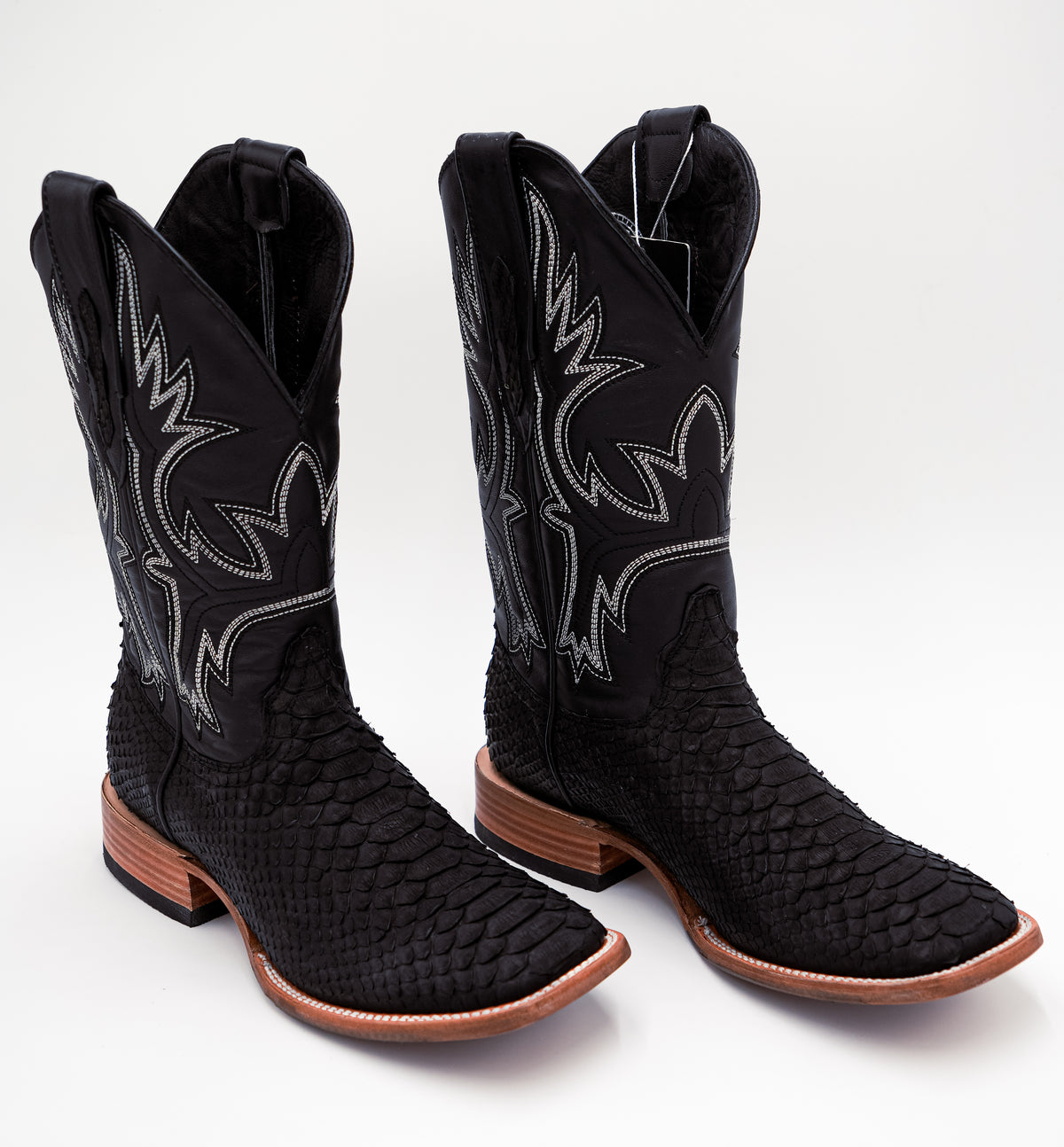 Matte Black Python Boots