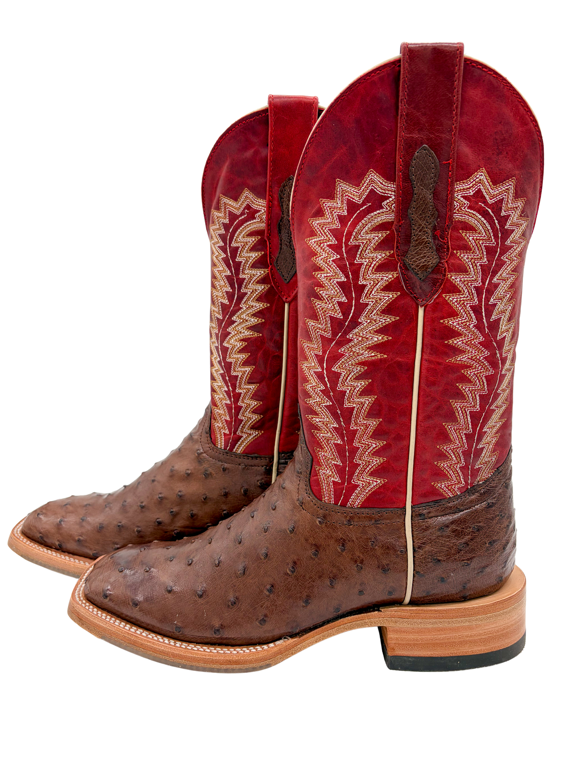 Squared Toe Ostrich Boots