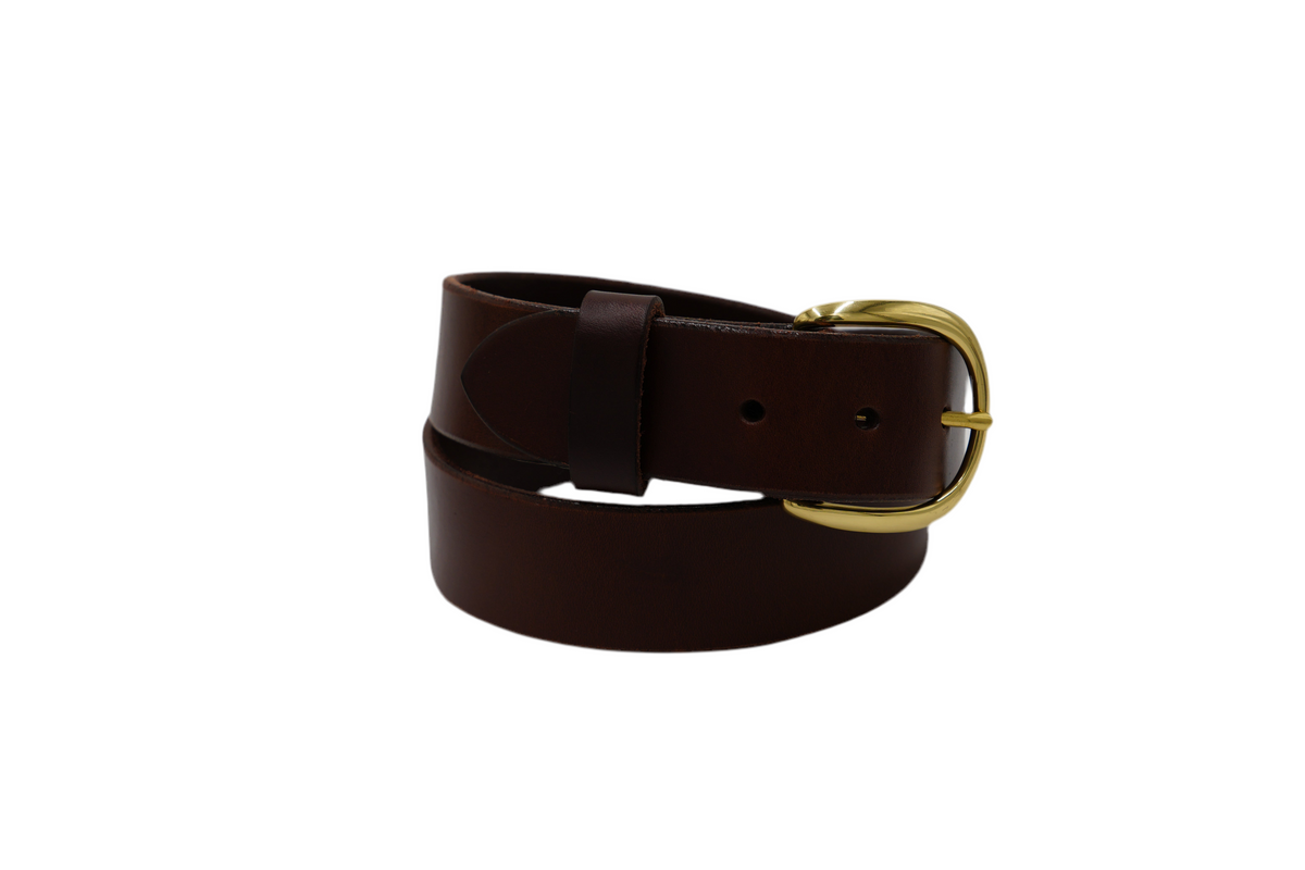 1 1/2” Dark Brown Genuine Leather Belt