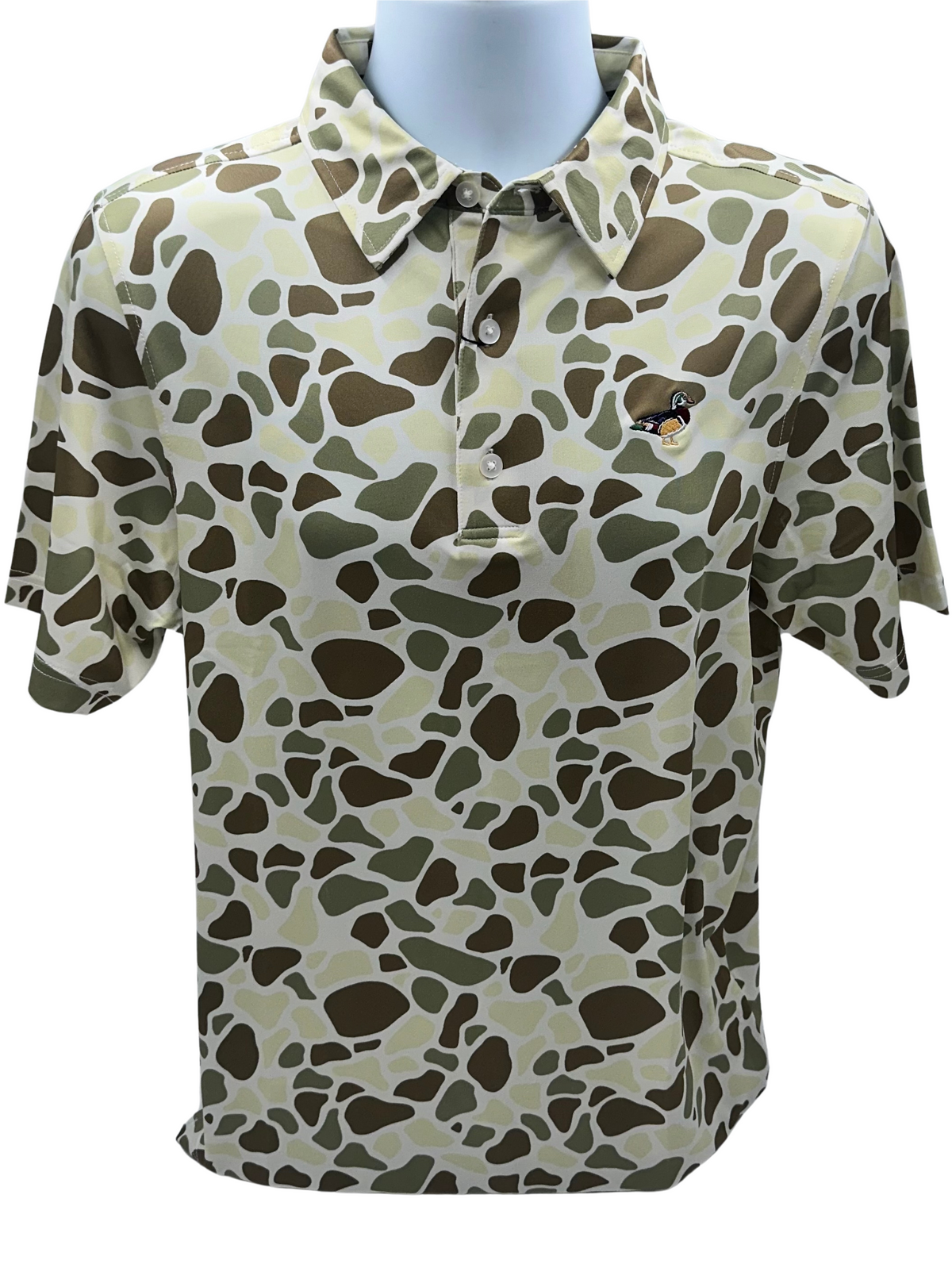 Bull and Briar-Private Label Wrinkle Free Men&#39;s Dawn Camo Polo-Wood Duck