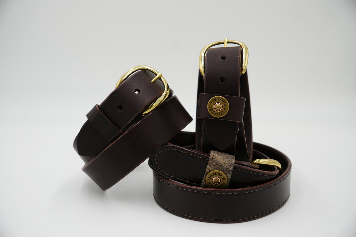1 1/2” Dark Brown Genuine Leather Belt