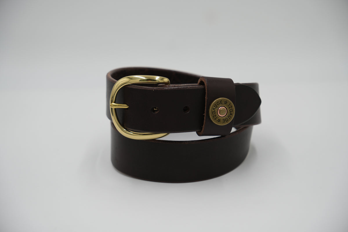 1 1/2” Dark Brown Genuine Leather Belt