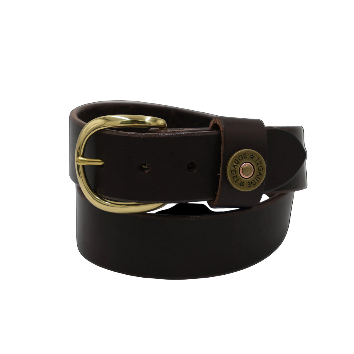1 1/4” Dark Brown Genuine Leather Belt
