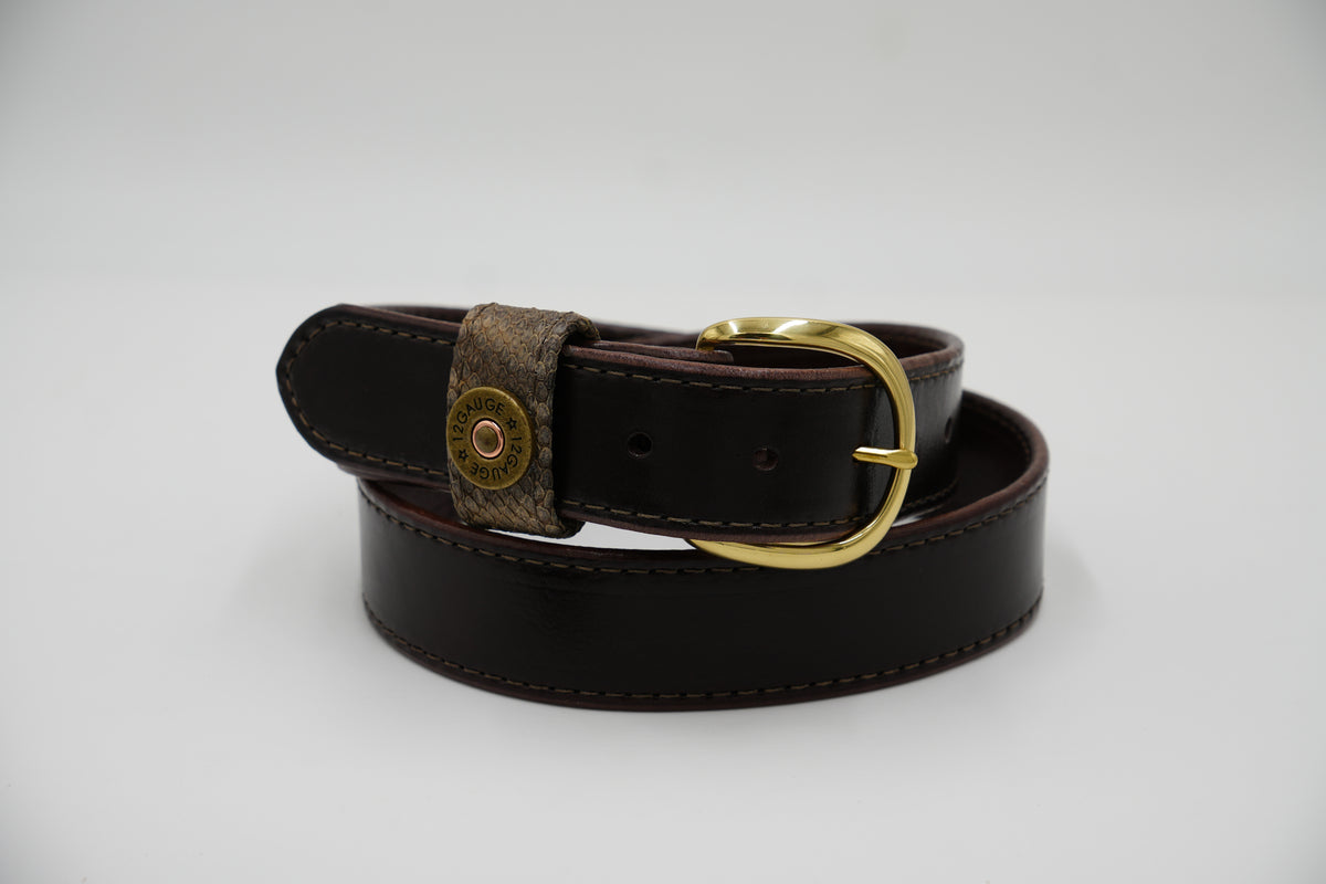1 1/2” Dark Brown Genuine Leather Belt