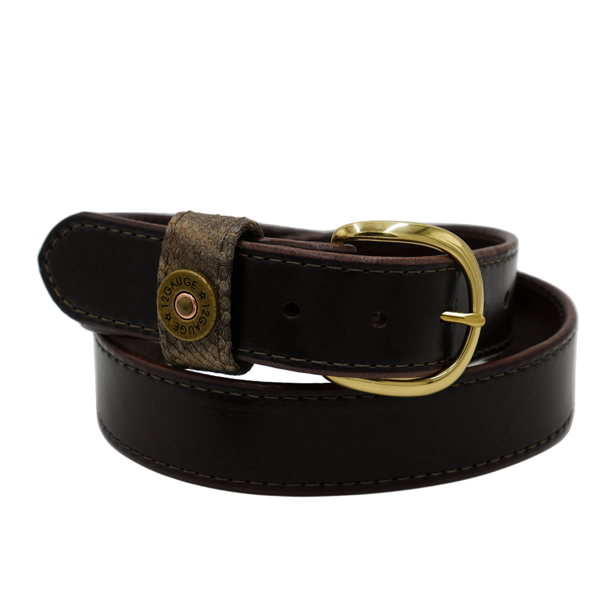 1 1/4” Dark Brown Genuine Leather Belt