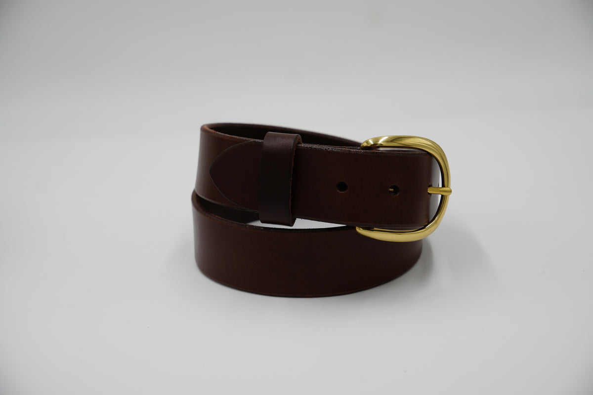 1 1/2” Dark Brown Genuine Leather Belt