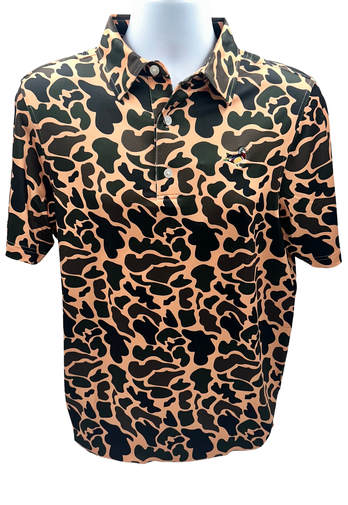 Bull &amp; Briar Youth Wrinkle Free Dusk Camo Polo-Wood Duck