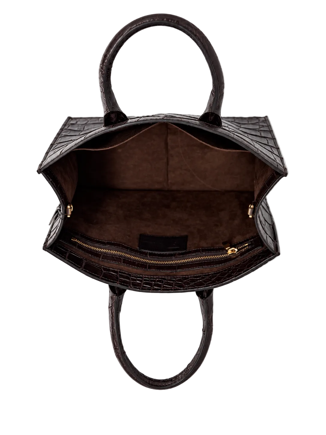Alligator Market Tote - Dark Brown
