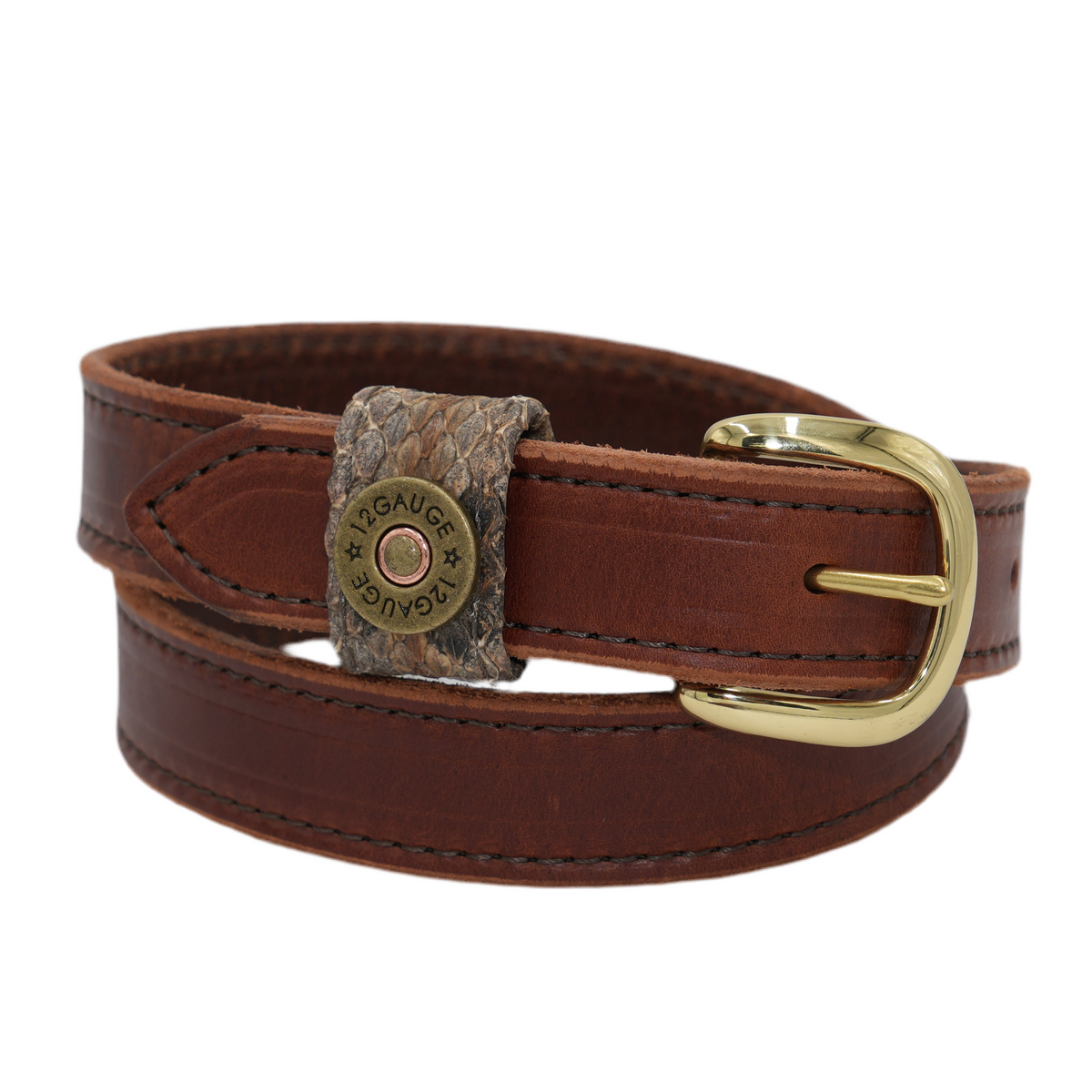 1 1/4” Medium Brown Genuine Leather Belt