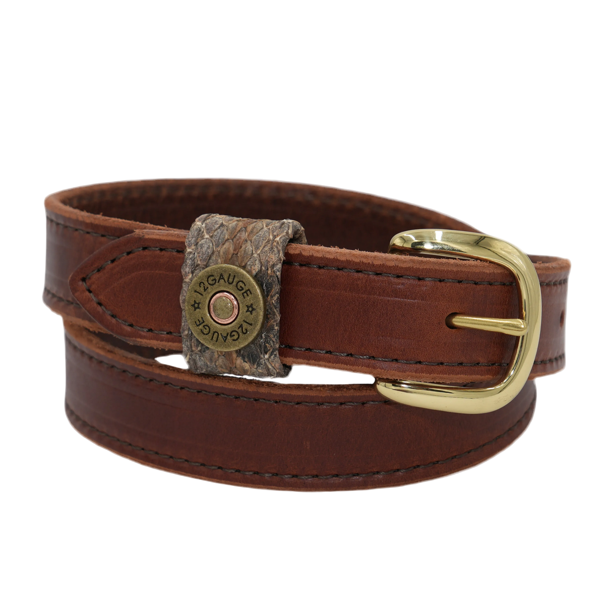 1 1/4” Medium Brown Genuine Leather Belt