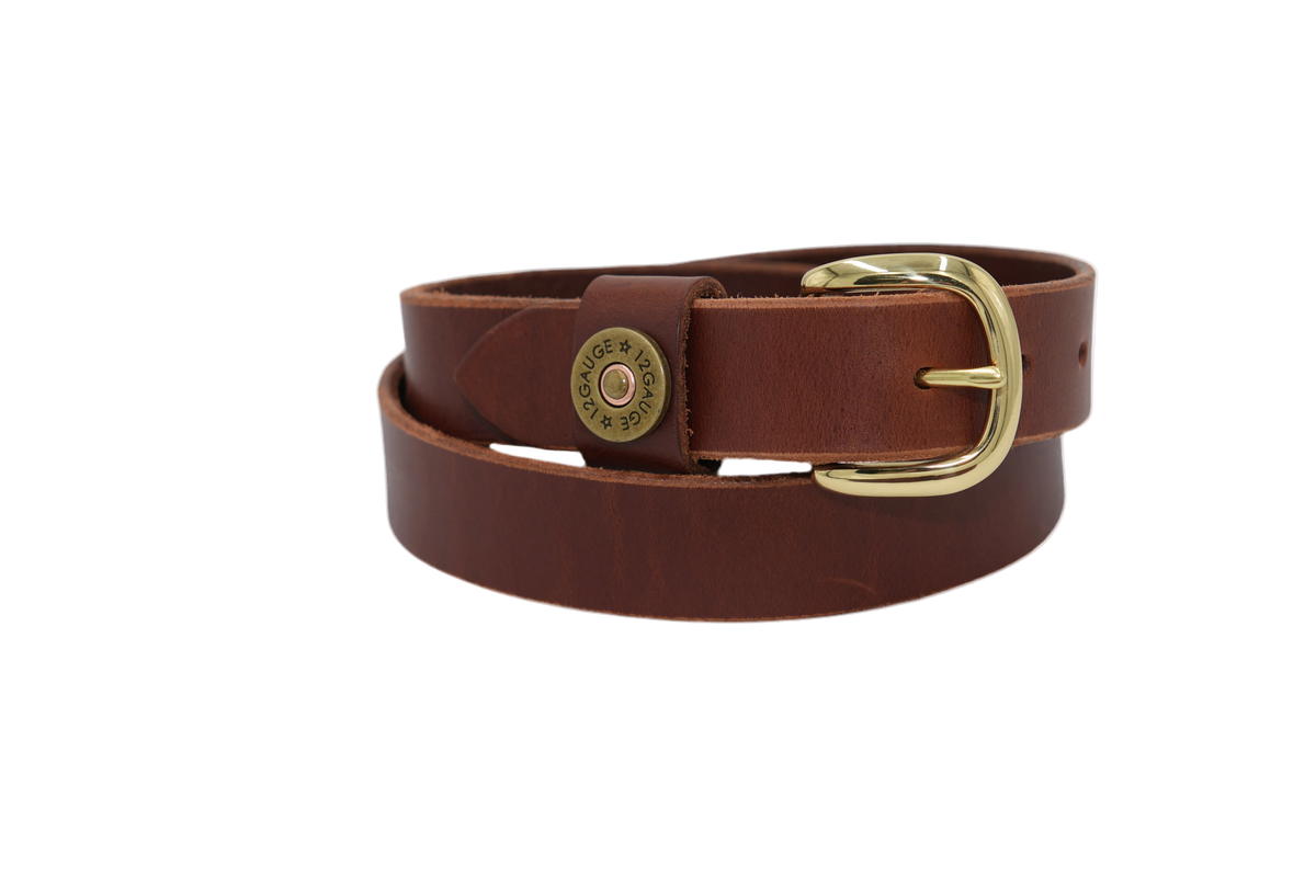 1 1/2” Medium Brown Genuine Leather Belt