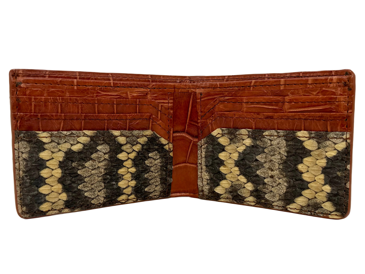 Cognac Alligator/Snake Bifold