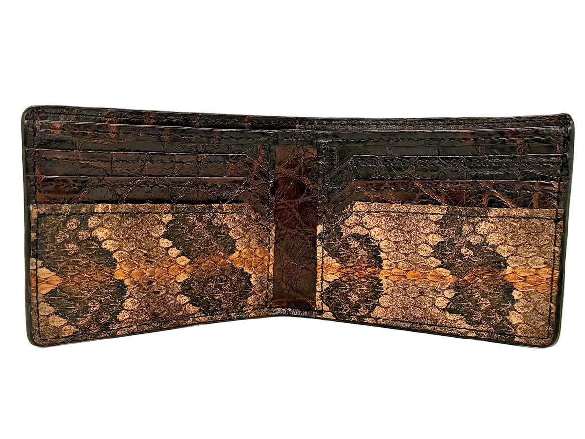 Dark Brown Alligator/Snake Bifold