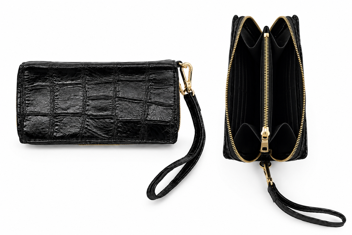 Genuine Alligator Wristlet Clutch