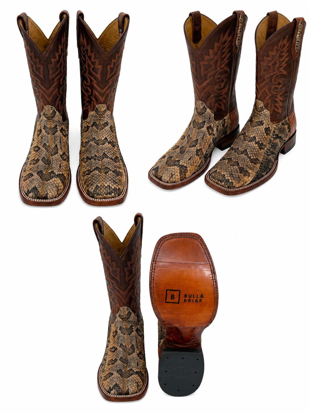 Canebrake & Cognac Alligator Square Toe
