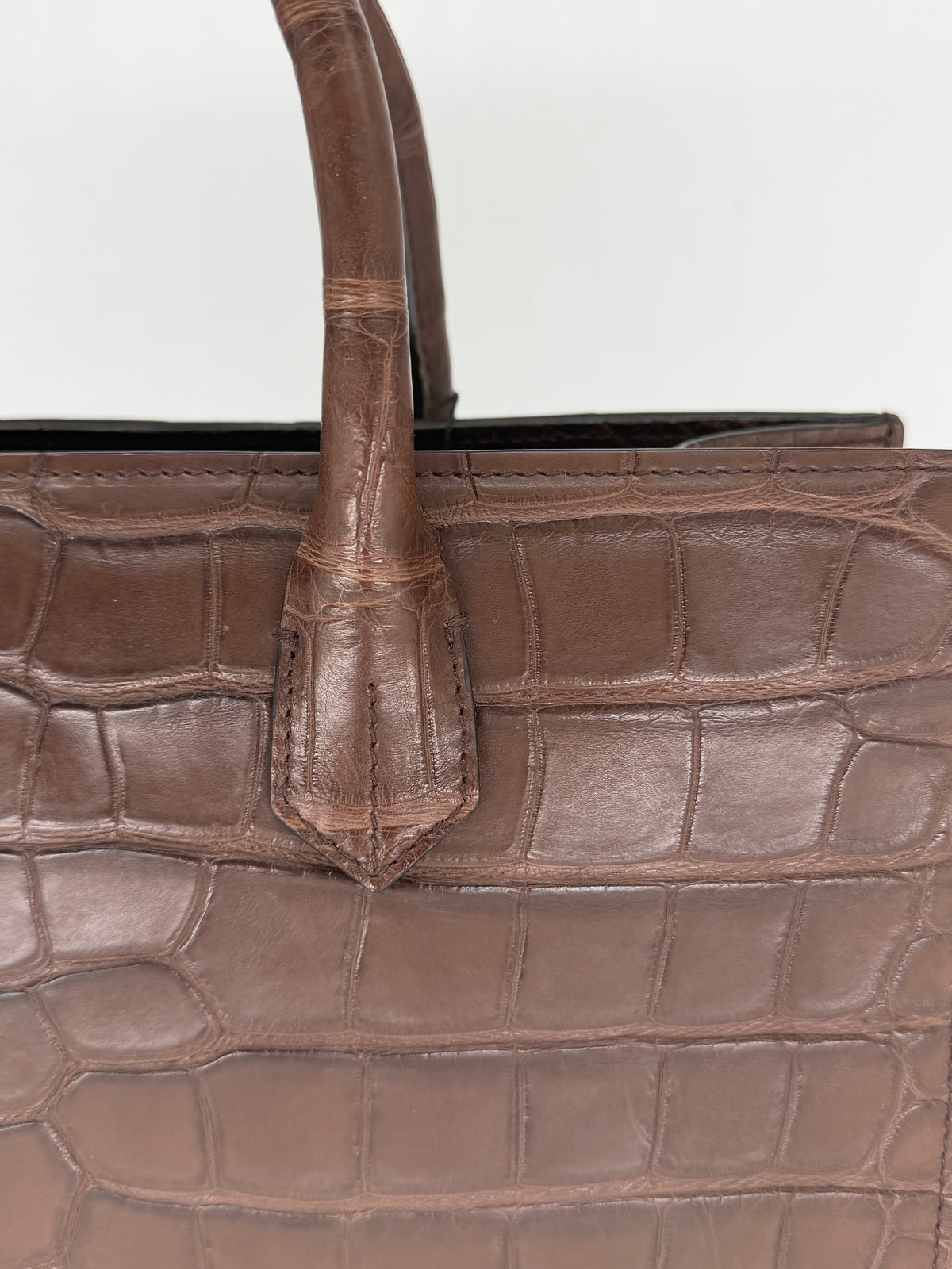 Alligator Market Tote - Light Brown