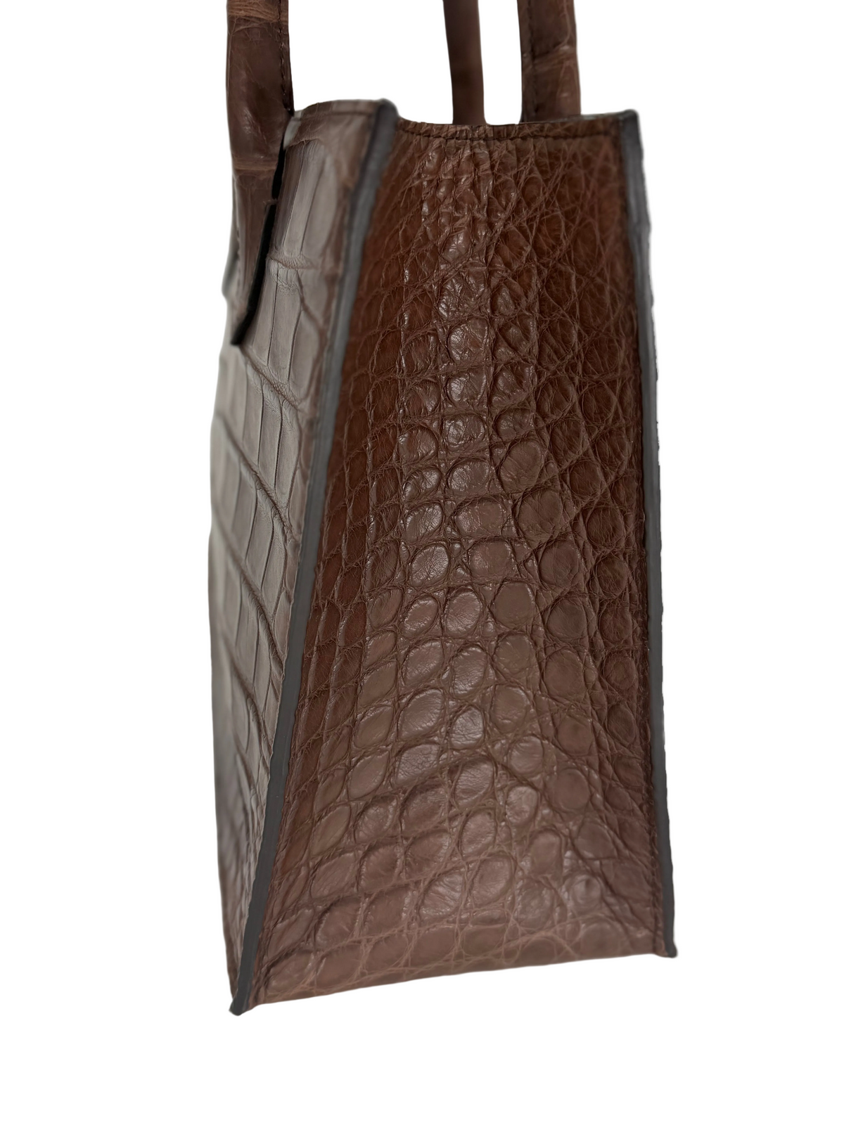 Alligator Market Tote - Light Brown